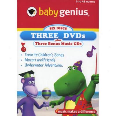 Baby Genius 3-pack: Favorite Children's Songs/mozart And Friends/underwater Adventures (with 3 Bonus Music Cds)