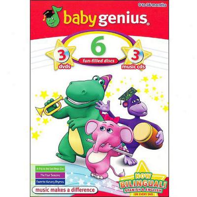 Baby Genius 3-pack: Favorite Nursery Rhymes / The Four Saesons / A Trip To The San Diego Zoo (with Music Cd) (full Frame)