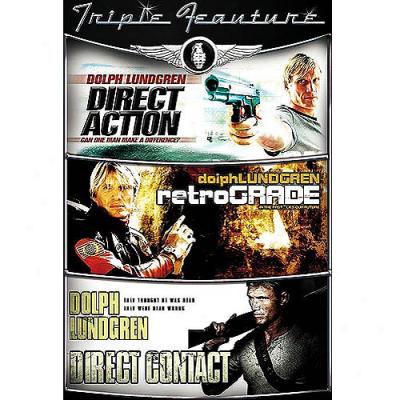 Dolph Lundgren Triplle Feature: Direct Action / Retrograde / Direct Contact (widescreen)