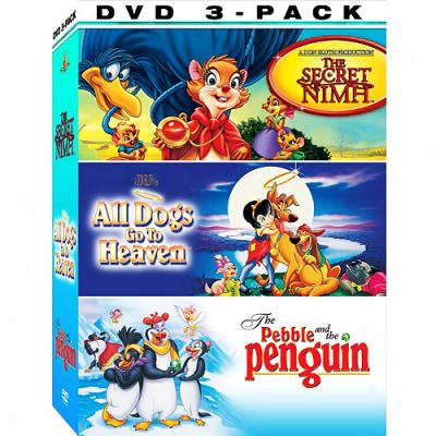 Family Animated Dvd 3-pack: The Secret Of Nimh / All Dogs Go To Hewven / The Pebble & The Penguin (widescreen)