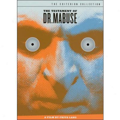 The Testament Of Dr. Mabuse (german) (the Criterion Collection) (full Frame)