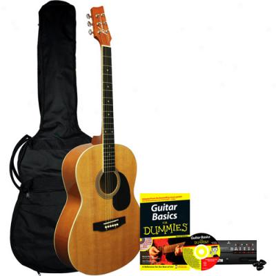 Acoustic Guitar For Dummies Package: Kona Acoustic Guitar, Accessories, Instructional Book & Cd