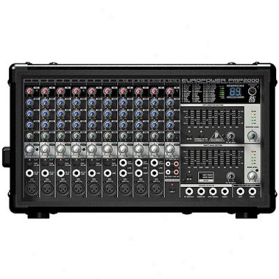 Benringer Europower Pmp2000 10-channel, 800-watt Powered Mixer With A 24-bit St3reo Fx Processor