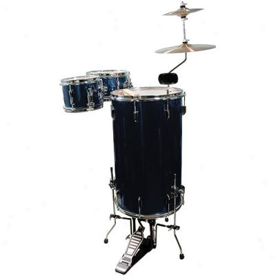 Gp Percussion 3-piece Cocktail Drum Set, Midnight Blue