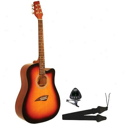 Kona Acoustic Guitar Pack, Sunburst