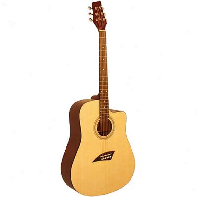 Kona Dreadnought Acoustic Guitar, Spruce With Satin Finiish