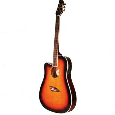 Kona Left-handed Thin-body Acoustic/electric Guitar, Spruce With High-gloss Finish