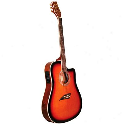 Kona Thin-body Acoustic/electric Guitar, Spruce With Tobacco Sunburst Finish