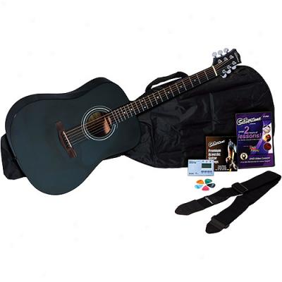 Silvertone Sd10 C0mplete Acoustic Guitar Package - Black