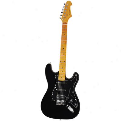 Spectrum Custom Pro Series Electric Guitar With Built-in Wireless, Maple With Ultra-black Finish