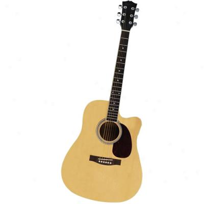 Spectrum Cutaway Acoustic Guitar Pack, Maple With High-gloss Black Finish