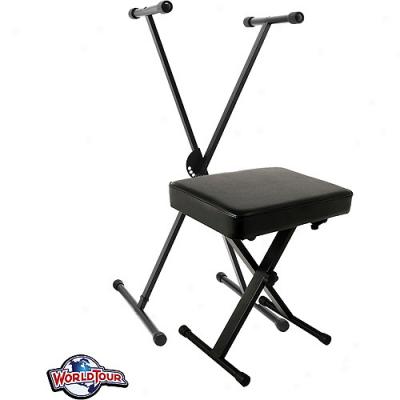 World Tour Keyboard Stand And Deluxe Padded Bench Package