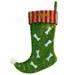 16" Chenille Stocking With Dog Bone, Assorted