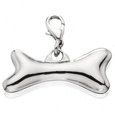 3d Chrome Bone Collar Charm