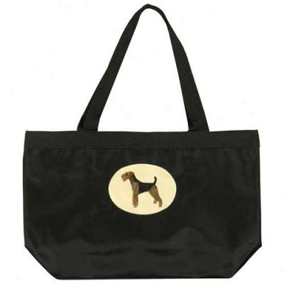 Airedale Terrier Black Tote Bag