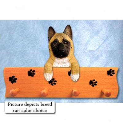 Akita Brindle Pawprint Hang Up Maple