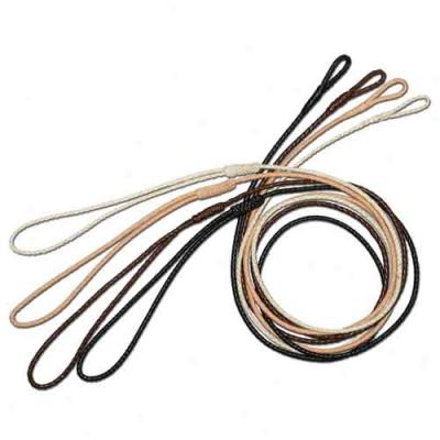 Avalley Hand Braided Leather Loop Lead Thin 3 Foot Tan And White