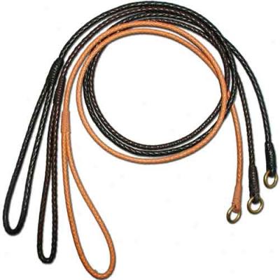 Alvalley Hand Braided Leather Slip Lead Medium 4 Foot Brown And Tan