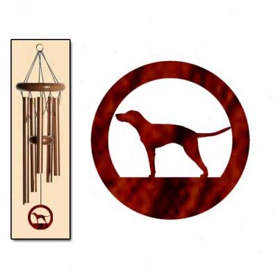 American English Coonhound Wind Chimes Small Brass