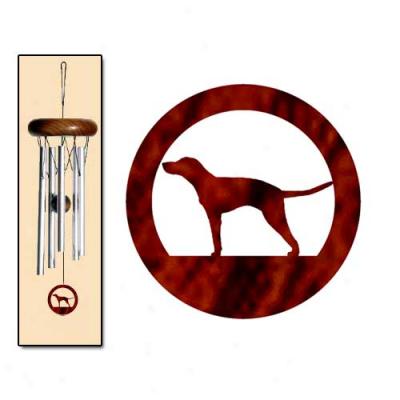 American English Coonhound Wind Chimes X-small Silver