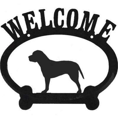 American Pit Bull Terrier (uncrkpped) Metal Welcome Sign