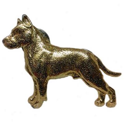 American Staffordshire Terrier Pinn 24k Gold Plated