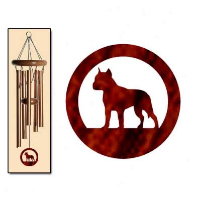 American Staffordshire Terrier Wind Chimes Small Bronze