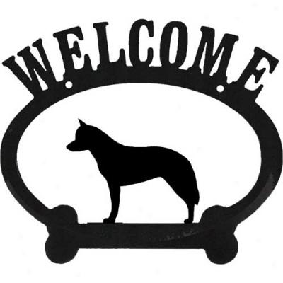 Australian Cattle Dog Metal Welcome Sign