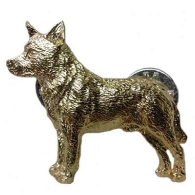 Australian Cattle Dog Pin 24k Gold Plated