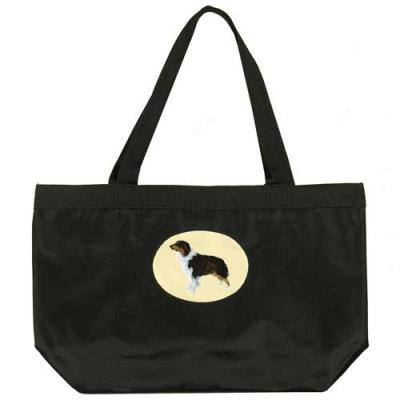 Australian Shepherd Black Tote Bag