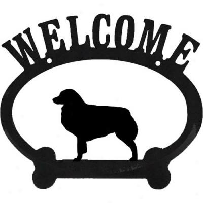 Australian Shepherd Metal Welcome Sign