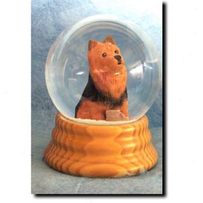 Australian Terrier Musical Snow Globe