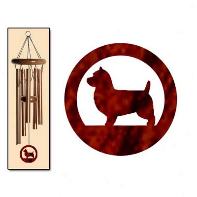 Australian Terrier Wind Chimes Small Bronze