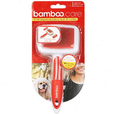 Bamboo Shallow Dog Slicker/bristle Brush & Combs