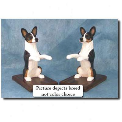 Basenji Bookends Black And White