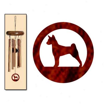 Basenji Wind Chimes X-small Bronze