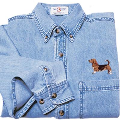 Basset Hound Denim Shirt - Large