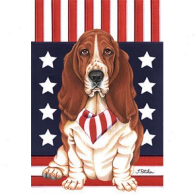 Basset Hound Patroitic Breed Flag