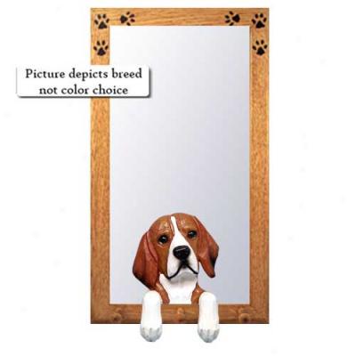 Beagle Hall Mirror With Basswood Walnut Frame