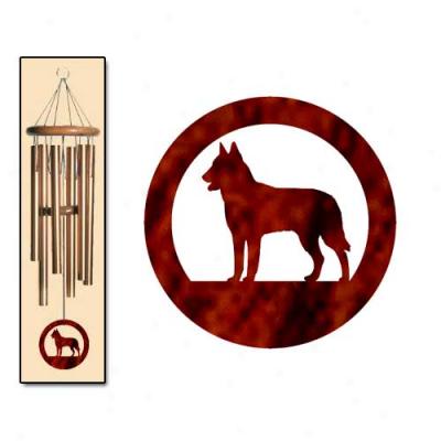 Belgian Malinois Wind Chimes Medium Bronze