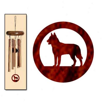 Belgian Malinois Wind Chimes X-small Bronze