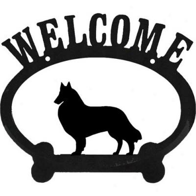 Belgian Tervuren Metal Welcome Sign