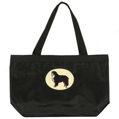 Bernese Mountain Dog Black Tote Bag