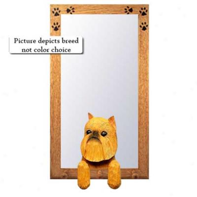 Black And Tan Brussels Griffon Hall Mirror With Basswood Pine Frame