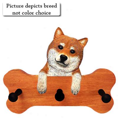 Black And Tan Shiba Inu Bone Hang Up Maple Finish