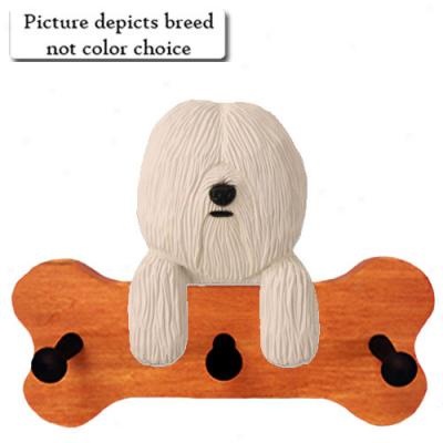 Black And White Coton De Tulear Bone Hang Up Maple Finish