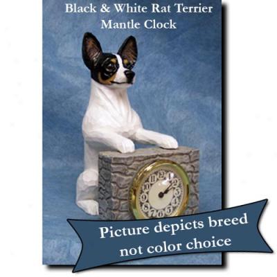 Black And White Rat Terrier Mantle Clock