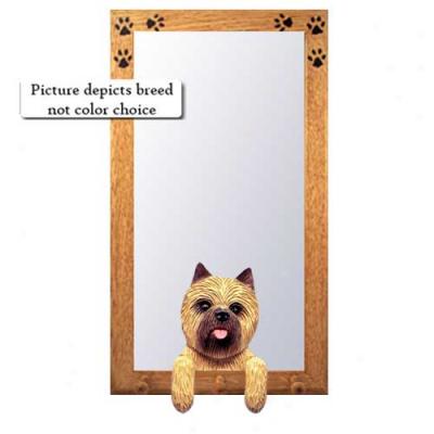 Black Brindle Cairn Terrier Hall Mirror With Basswood Pine Frame