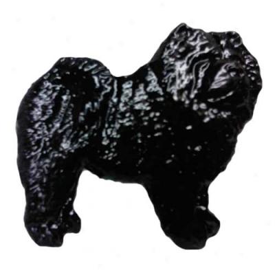 Black Chow Chow Hand Painted Pin