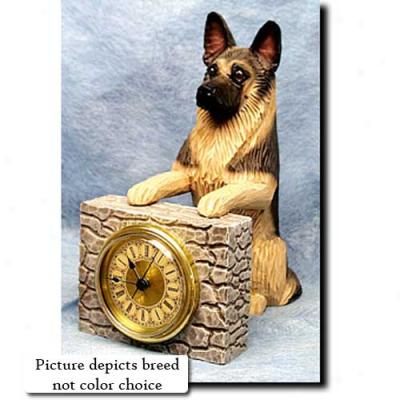 Black German Shepherd Dog Mantle Clock